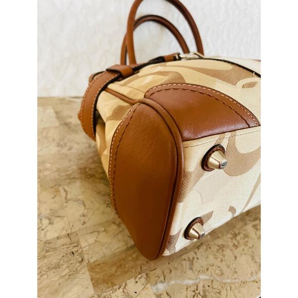 Coach Hampton op art tan/brown striped multicolored Carryall 13337 - Picture 7 of 10